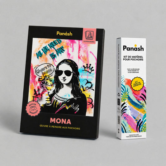 Starter Kit Joconde Pop Panash Art : kit pochoirs Joconde Pop et Box Peintures & Accessoires, peintures et pinceaux inclus