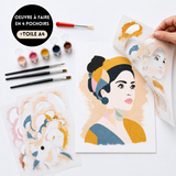 Kit pochoirs créatifs Lana | Portrait pop art contemporain en 4 superpositions | Panash Art