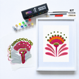 Kit créatif Bali en 3 pochoirs superposables Panash Art avec toile A4, peinture acrylique et activité artistique alternative à la peinture au numéro