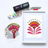 Kit créatif Bali en 3 pochoirs superposables Panash Art avec toile A4, peinture acrylique et activité artistique alternative à la peinture au numéro