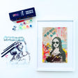 Kit créatif Panash Art Mona Lisa avec pochoirs superposables, 2 pochoirs artistiques et 1 pochoir complet avec accessoires peinture pour créer une œuvre street art DIY. Alternative peinture aux numéros