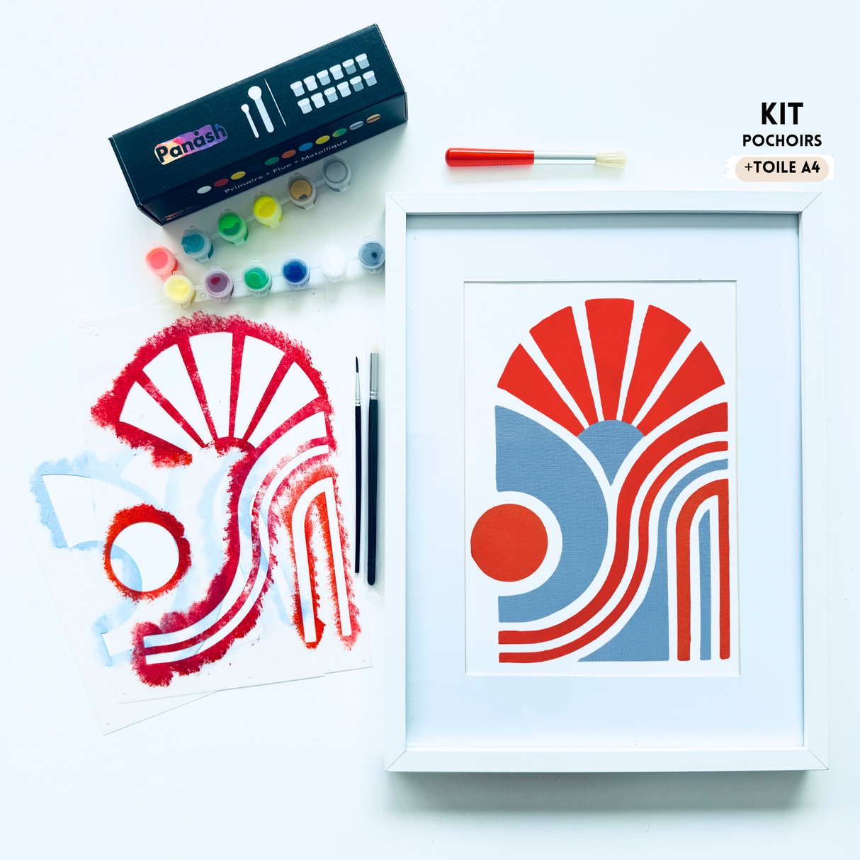 Crée une œuvre artistique moderne sans savoir dessiner avec le modèle Bloom Aura 🌸
Grâce à ses 2 pochoirs superposables, réalise facilement une composition graphique et colorée au rendu professionnel.

Inspiré de l’univers du street art et du design contemporain, ce kit te permet de créer une décoration unique en seulement 2 heures, même en étant débutant.