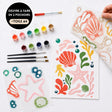 Kit pochoirs écume trésor du large: pochoirs superposables, peintures et toile A4 prête à peindre alternative peinture aux numéros