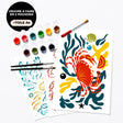 Kit pochoir Crabe Marcel PANASH ART avec toile A4 et peinture acrylique – activité créative DIY, alternative à la peinture par numéro pour adulte et enfant
