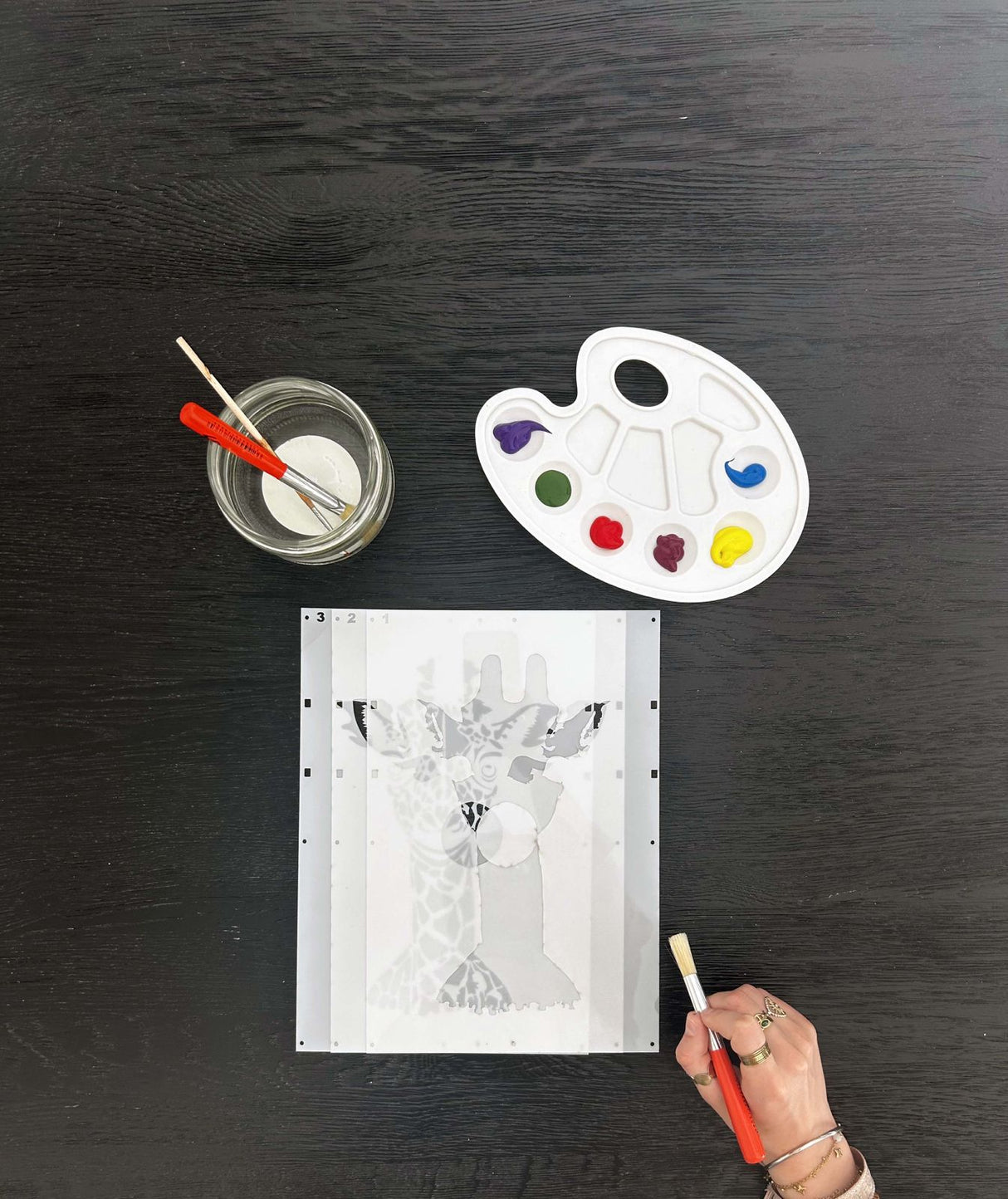 Set de 3 Pochoirs Animaliers - Girafe, une touche exotique