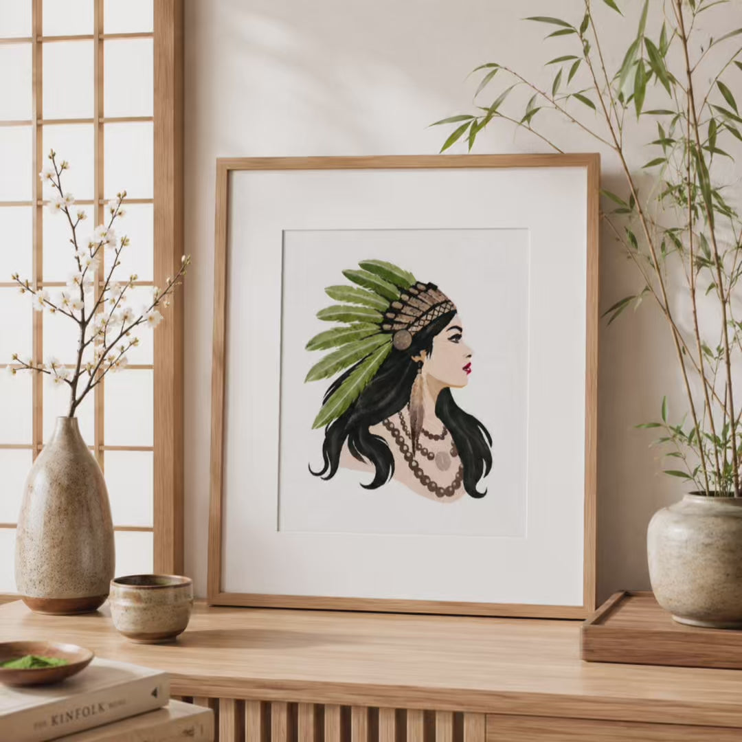 Kit créatif Dakota en 4 pochoirs superposables Panash Art. Alternative à la peinture par numéros. Réalisation d’un portrait amérindien personnalisé sur toile A4 avec peinture acrylique. Activité créative accessible à tous, sans compétences artistiques.