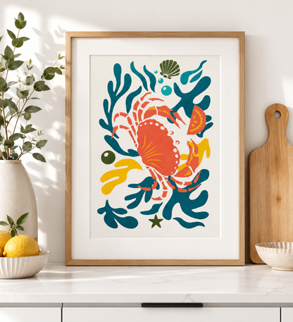 Vidéo tutoriel : réalisation du pochoir Crabe Marcel en 2 superpositions sur toile A4, alternative à la peinture au numéro