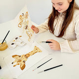 Kit Pochoirs Girafe Léa – 4 pochoirs superposables + toile A4 incluse